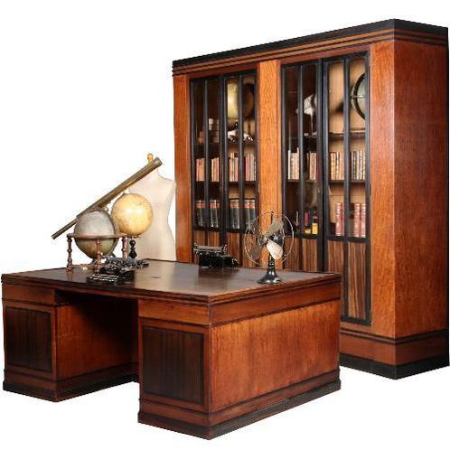 Art Deco Herenkamer zeer groot bureau n boekenkast Pander ca, Antiek en Kunst, Antiek | Kantoor en Zakelijk, Ophalen of Verzenden