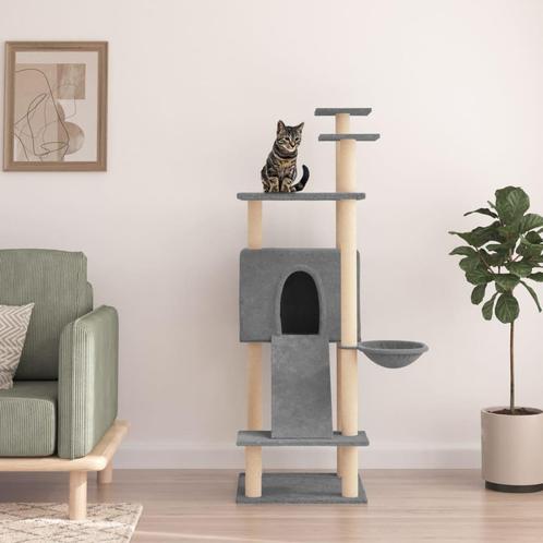 vidaXL Kattenmeubel met sisal krabpalen 153 cm lichtgrijs, Dieren en Toebehoren, Katten-accessoires, Nieuw, Verzenden