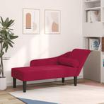 vidaXL Chaise longue met kussens fluweel wijnrood, Verzenden, Nieuw