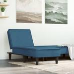Chaise longue fluweel blauw (Poef, Stoelen, Interieur), Verzenden