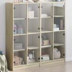 vidaXL Boekenkast met deuren 136x37x142 cm hout sonoma, Verzenden, Nieuw, Overige houtsoorten
