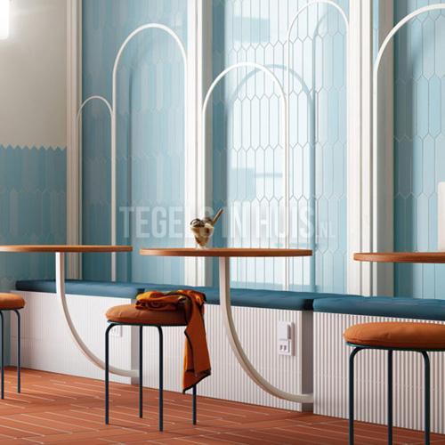 Wandtegel arrow caribbean blue blauw 5x25 wandtegel, Doe-het-zelf en Verbouw, Tegels, Wandtegels, Nieuw, 10 m² of meer, Keramiek