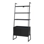 Staand rek Storfjord ladderplank met kast 183,5x80x40 cm zwa, Huis en Inrichting, Verzenden, Nieuw