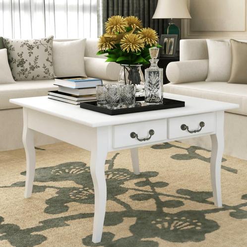 vidaXL Salontafel met 4 lades wit, Huis en Inrichting, Tafels | Salontafels, Nieuw, 50 tot 100 cm, Overige houtsoorten, 50 tot 75 cm
