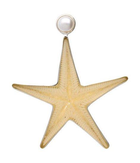 Zilveren Zeester - echt - met parel XL kettinghanger, Sieraden, Tassen en Uiterlijk, Kettinghangers, Verzenden