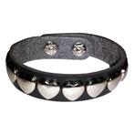Fako Bijoux® - Armband - Studs - Hartjes - Zwart, Verzenden, Nieuw