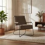 Leren fauteuil Hope - Vintage Taupe (taupe/bruin), Huis en Inrichting, Fauteuils, Nieuw, Ophalen of Verzenden, Eigentijds, Industrieel, Modern, Scandinavisch