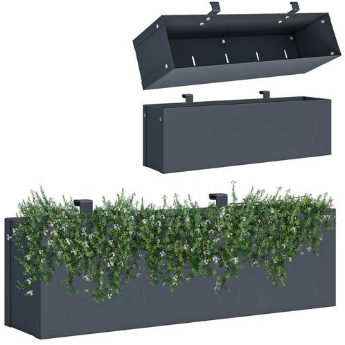 Hangende plantenbak - kliko ombouw - 50x12x15cm - antraciet, Tuin en Terras, Bloembakken en Plantenbakken, Nieuw, Ophalen of Verzenden