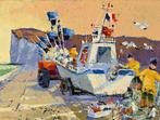 Jean-Paul Fouache (b 1943) - Débarque du poisson à, Antiek en Kunst, Kunst | Schilderijen | Klassiek