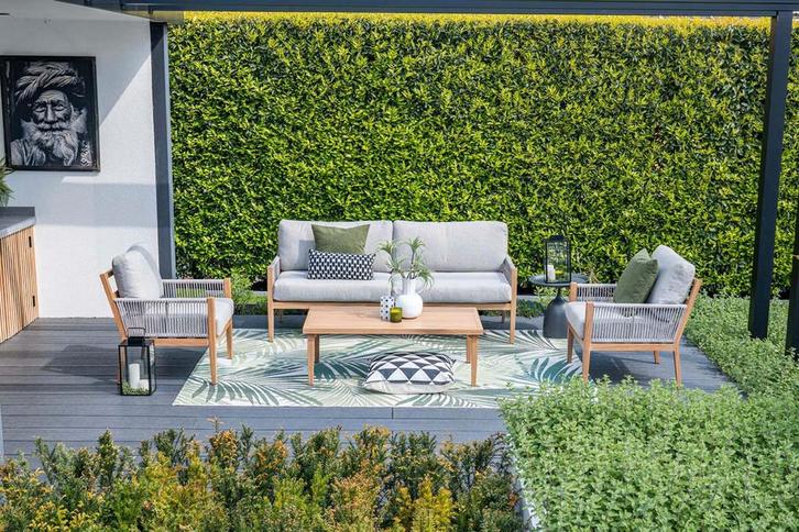 GI Sardinia stoel-bank loungeset (4-delig) - Aluminium Teak, Tuin en Terras, Tuinsets en Loungesets, Loungeset, Nieuw, Overige materialen