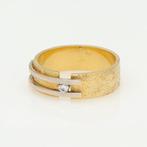 Ring - 18 karaat Geel goud, Witgoud - 0.06ct. tw. Diamant, Nieuw