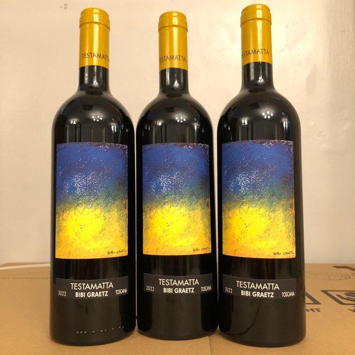 2022 Bibi Graetz, Testamatta - Toscane IGT - 3 Flessen (0.75, Verzamelen, Wijnen