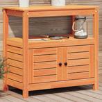 vidaXL Oppottafel met schappen 82,5x45x81 cm massief, Tuin en Terras, Overige Tuin en Terras, Verzenden, Nieuw