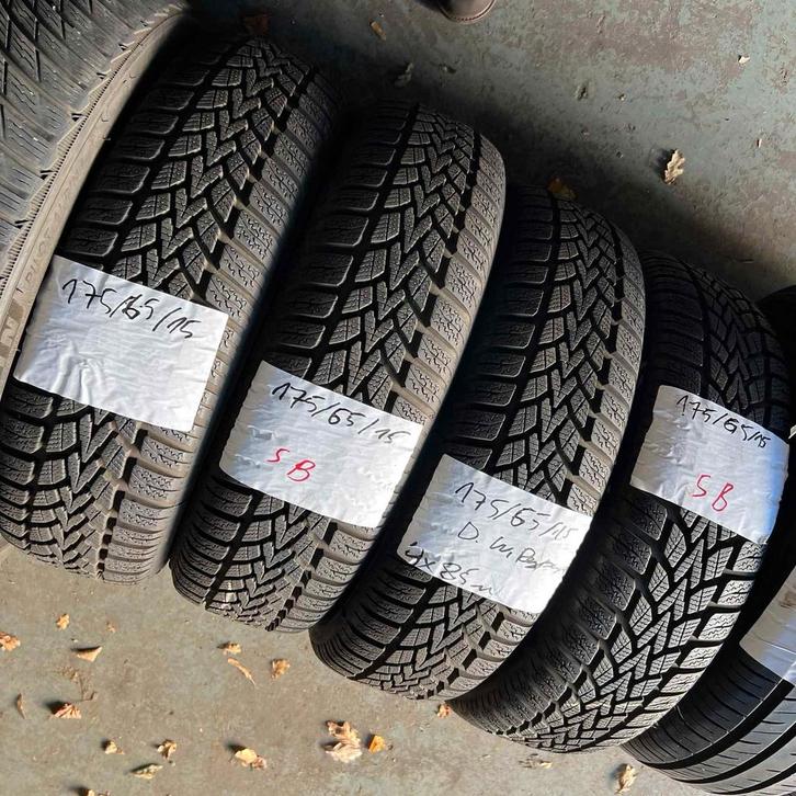 4 x Dunlop 175-65-15 Winterbanden 8,5mm, Auto-onderdelen, Banden en Velgen, 15 inch, Winterbanden, 175 mm, Personenwagen, Gebruikt