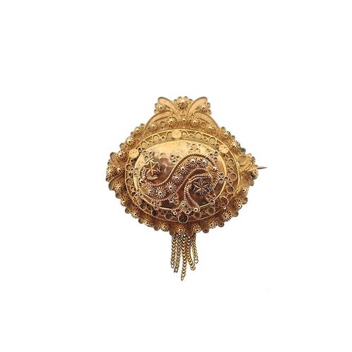 Gouden oud Hollandse broche van een mutsenbel | Antiek, Sieraden, Tassen en Uiterlijk, Bedels, Gebruikt, Overige merken, Goud