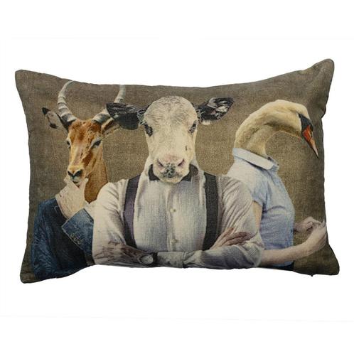 groot kussen fluweel preppy antilope koe zwaan 40x60cm*, Huis en Inrichting, Woonaccessoires | Overige, Verzenden