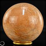 Natuurlijke perzik maansteen bol – Warm glinsterend uniek