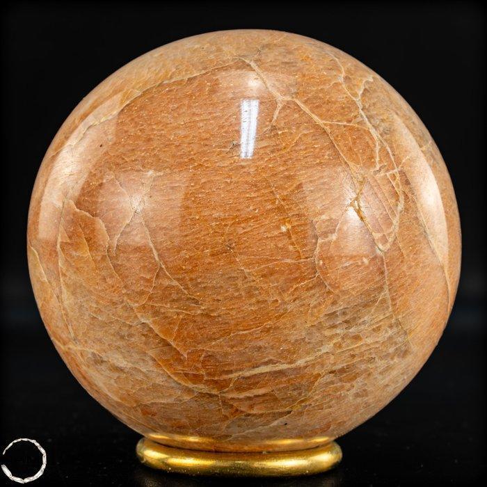 Natuurlijke perzik maansteen bol – Warm glinsterend uniek, Verzamelen, Mineralen en Fossielen