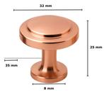 Deurknop Memphis 32 mm Rose, Huis en Inrichting, Keuken | Keukenelementen, Verzenden, Nieuw