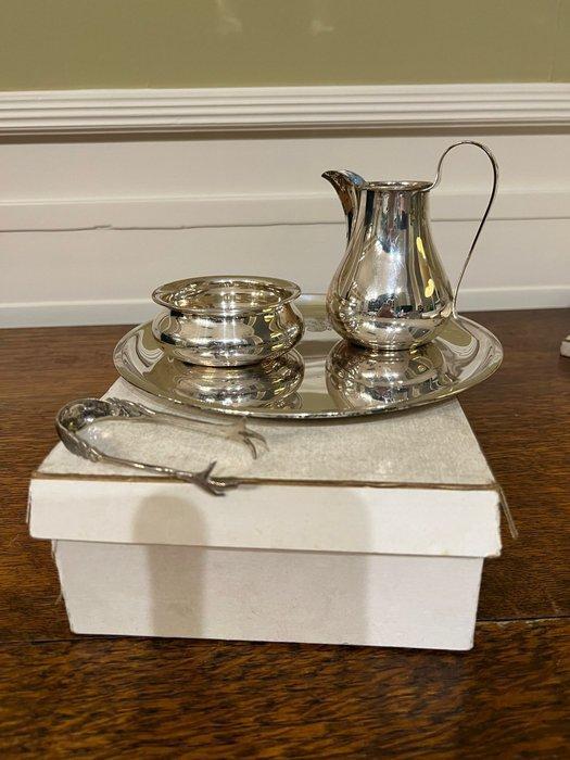 Suiker en roomstel (4) - strak tijdloos model - .925 zilver, Antiek en Kunst, Antiek | Goud en Zilver
