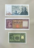 Italië. - 50 + 500 + 5.000 Lire 1951/1971 (3 banconote)