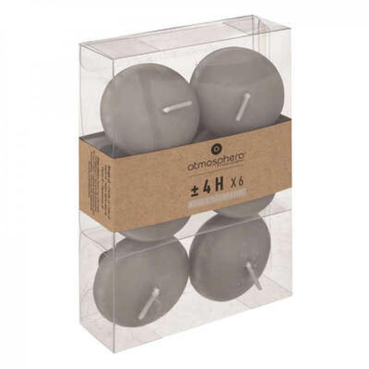 Drijfkaarsen Taupe 6 stuks, Huis en Inrichting, Woonaccessoires | Kandelaars en Kaarsen, Nieuw, Ophalen of Verzenden