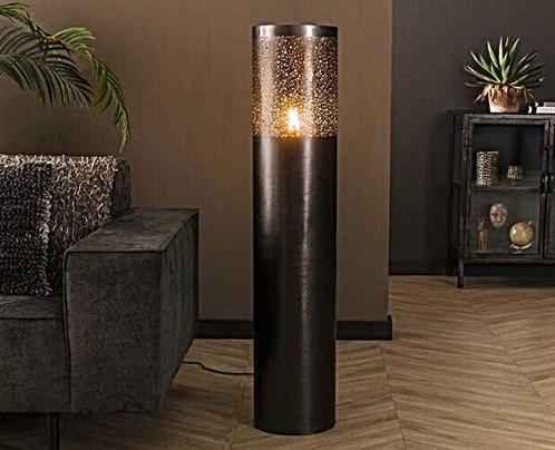 Vloerlamp Ø25 cilinder 120cm - Zwart nikkel, Huis en Inrichting, Lampen | Vloerlampen, Nieuw, Ophalen of Verzenden