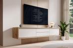 Meubella TV-Meubel Fortunato wit eiken 180 cm lades, Nieuw, 150 tot 200 cm, Overige materialen, 25 tot 50 cm