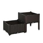 TRUUSK Plantenbak Met Verhoogd Bed En Afvoergaten Rotan-look, Verzenden, Nieuw