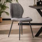 *WOONWINKEL* Boucle Eetkamerstoel Grijs Met Strepen, Huis en Inrichting, Stoelen, Verzenden, Nieuw, Grijs