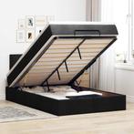 vidaXL Bed met matras 120x200 cm stof zwart, Huis en Inrichting, Slaapkamer | Bedden, Verzenden, Zwart, Nieuw, Twijfelaar