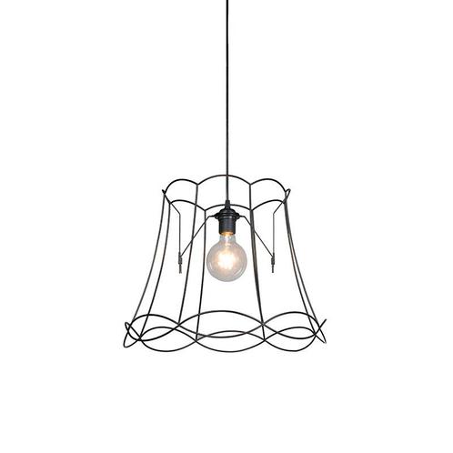 Retro hanglamp zwart 45 cm - Granny Frame, Huis en Inrichting, Lampen | Hanglampen, Nieuw, Overige materialen, 75 cm of meer