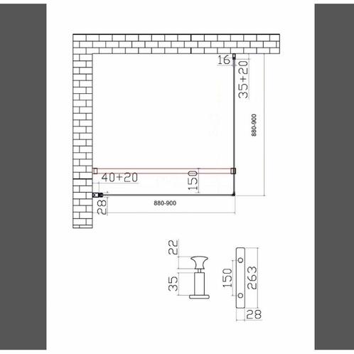 Aanbieding: Aktie Douchecabine AQS 90x90x195 cm 6mm Easy, Doe-het-zelf en Verbouw, Sanitair, Ophalen of Verzenden