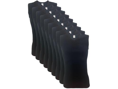 9 stuks SQOTTON® A-shirt - V-hals - mouwloos - Zwart, Kleding | Heren, Ondergoed, Verzenden