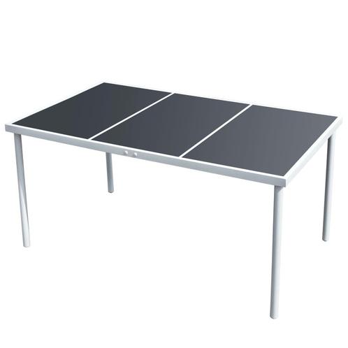 vidaXL Tuintafel 150x90x74 cm staal zwart, Tuin en Terras, Tuintafels, Nieuw, Verzenden