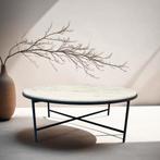 Marbellous Ronde Salontafel Wit Marmer – Showroommodel €299, Overige materialen, Marmer, 50 tot 100 cm, Rond