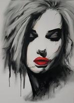 Krzysztof Batogowski (XXI) - Red Lips, Antiek en Kunst, Kunst | Schilderijen | Klassiek