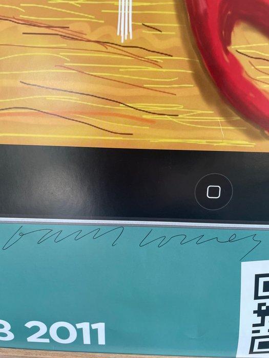 David Hockney - Signed exhibition Poster me draw on I pad, Antiek en Kunst, Kunst | Tekeningen en Foto's