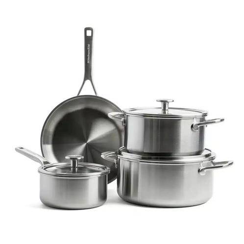 Kitchenaid Multi-Ply Stainless Steel 7 Delige Pannenset, Huis en Inrichting, Keuken | Potten en Pannen, Verzenden