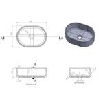 Opbouw Waskom Arcqua Case Ovaal 40x28 cm Mat Wit, Ophalen of Verzenden, Nieuw