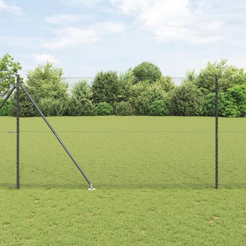 vidaXL Hek Set Set van 2 Grijs Metaal 25 x 1,5 m Duurzaam, Tuin en Terras, Schuttingen, Nieuw, IJzer, Verzenden