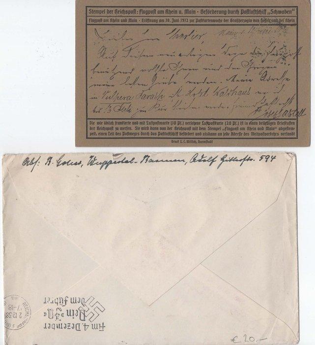 Duitse Rijk 1912/1938 - Lotto 2 stuks – Vliegervelgids, Postzegels en Munten, Postzegels | Europa | Duitsland