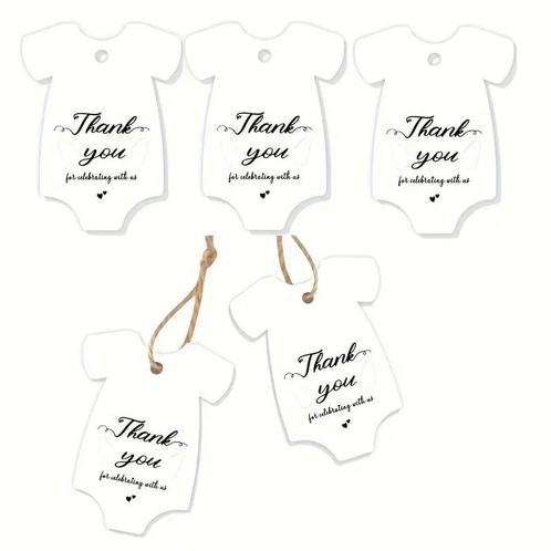 Bloemenkaartjes thank you for celebrating with us - wit, Huis en Inrichting, Woonaccessoires | Kunstplanten en Kunstbloemen, Nieuw