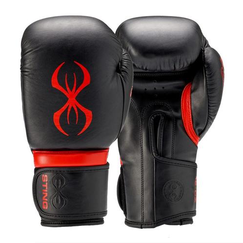 STING Bokshandschoen | Zwart / rood  (Maat: 10OZ), Sport en Fitness, Vechtsporten en Zelfverdediging, Vechtsportbescherming, Nieuw
