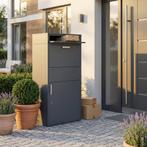 Pakketbrievenbus Groot Staal | 150cm Antraciet | OP=OP, Tuin en Terras, Brievenbussen, Staal, Staande brievenbus, Nieuw, Ophalen of Verzenden