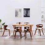 vidaXL Eetkamerstoelen 6 st gebogen hout en kunstleer crème, Huis en Inrichting, Stoelen, Verzenden, Nieuw