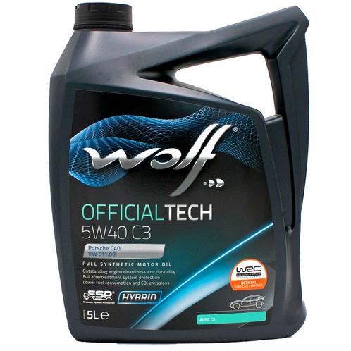 Wolf Officialtech 5W40 C3 Motorolie 5 Liter, Auto diversen, Onderhoudsmiddelen, Ophalen of Verzenden