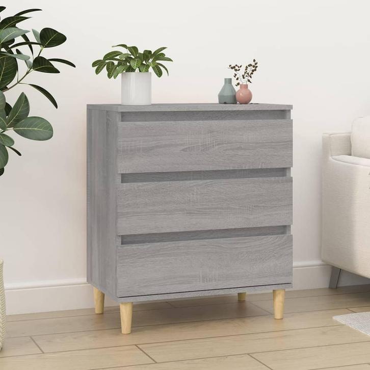 vidaXL Dressoir 60x35x70 cm bewerkt hout grijs sonoma, Huis en Inrichting, Kasten | Dressoirs, 25 tot 50 cm, Nieuw, 50 tot 100 cm