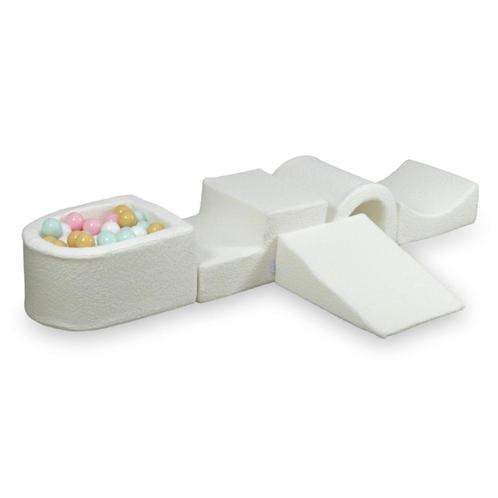 Foam speelset wit van teddy stof – zachte speelblokken vo., Kinderen en Baby's, Speelgoed | Educatief en Creatief, Nieuw, Ophalen of Verzenden