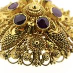 22 karaat gouden Oosterse hanger/broche met robijn, Sieraden, Tassen en Uiterlijk, Broches, Gebruikt, Overige kleuren, Ophalen of Verzenden